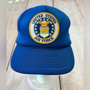 United States Air Force Blue Ball Cap Hat Military Vintage 80’s Falcon Headwear